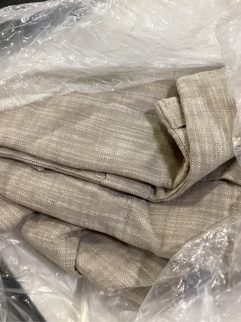 Condition photo showing Good Condition for textured cotton room darkening curtain, 48x96, flax