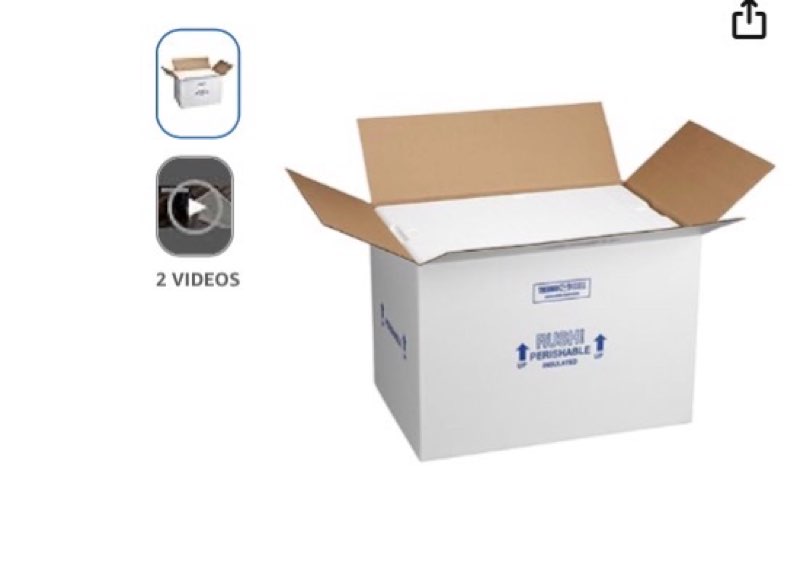 Polar Tech 266C Thermo Chill Insulated Carton with Foam Shipper, Large, 19" Length x 12" Width x 16" Depth