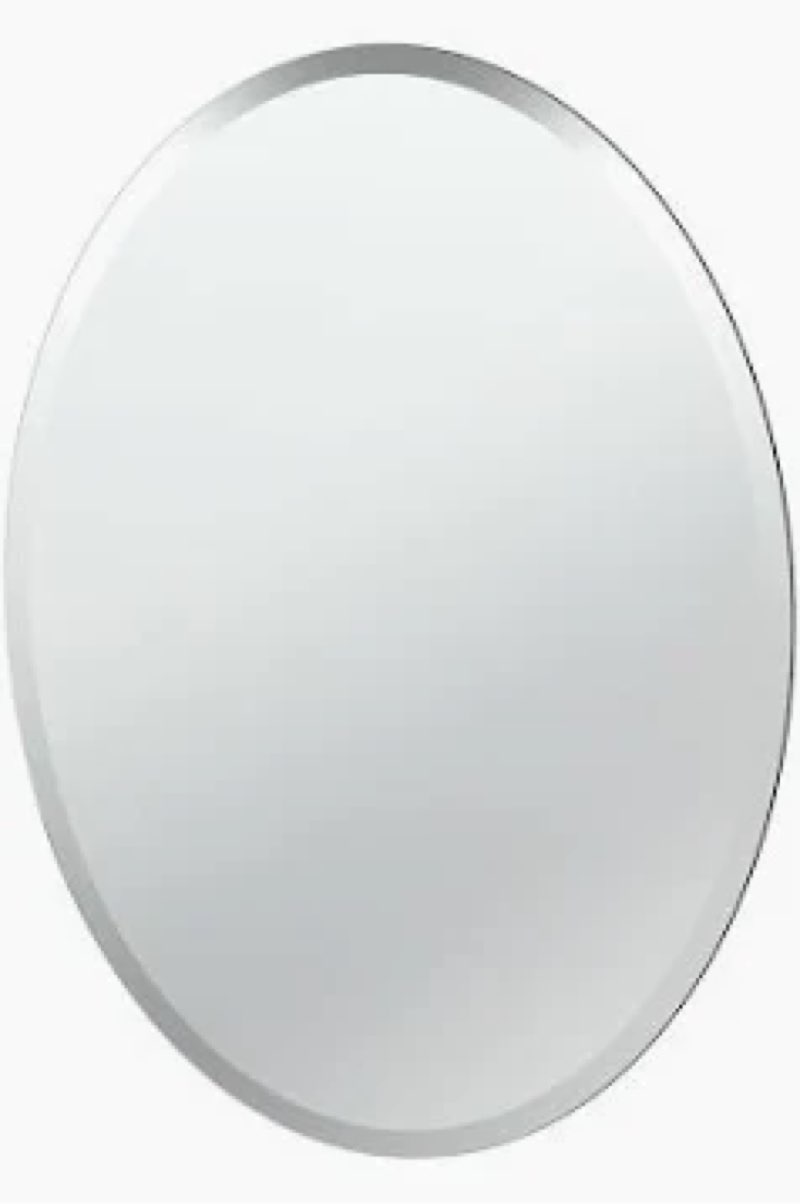 USHOWER Bathroom Mirror for Over Sink, 20x28 Inch Oval Frameless Mirror, Beveled and Polished, Decor