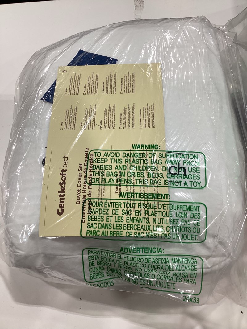 Condition photo showing New/Like New for bedsure cotton duvet cover queen - 100% cotton waffle weave bright white duvet cover queen size, purewoven breathable bedding set for all season, 3 pieces, 90"x90" queen (90" x 90") 02 - bright white (no comforter)