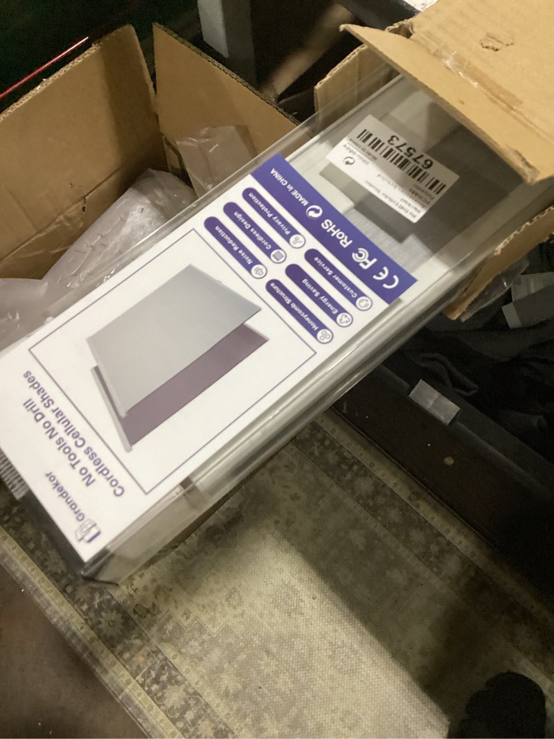 Condition photo showing New/Like New for grandekor no drill cordless cellular shades,31" w x 64" h,no tools blinds for indoor windows,uv protection privacy,honeycomb blinds for home,door,white,blackout white-white(blackout) 31"w x 64"h