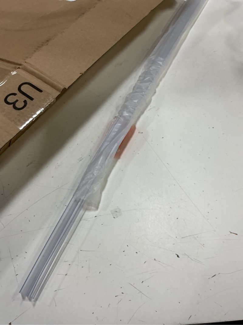 Condition photo showing Good Condition for frameless shower door bottom seal shower sweep with drip rail for 3/8" glass,36" long, vinyl, clear for 3/8" glass bottom seal