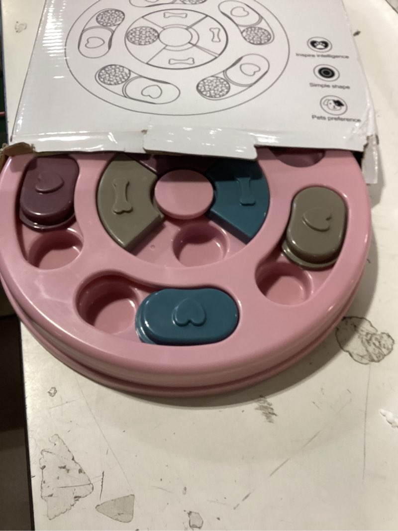Condition photo showing New/Like New for dr catch dog puzzles,dogs food puzzle feeder toys for iq training & mental enrichment,dog treat puzzle(pink)