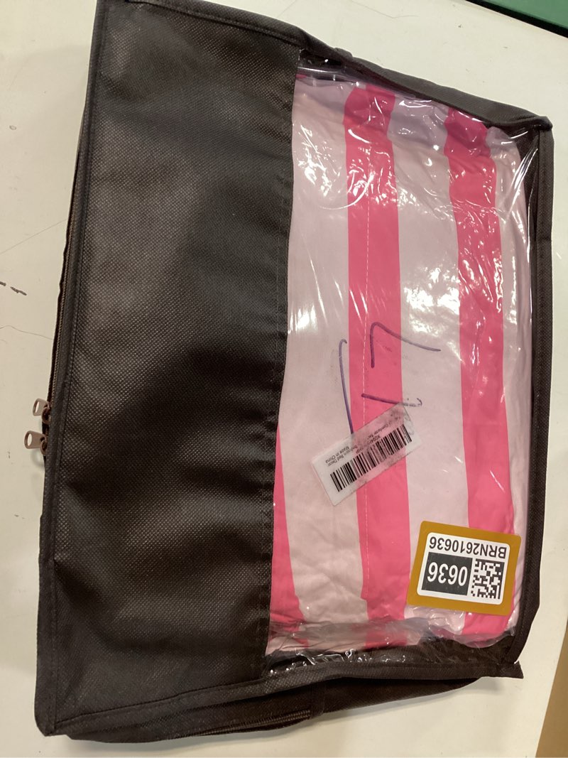 Condition photo showing New/Like New for Comforter Set Twin Size, Stripe Pink Retro 5 Pcs Bedding for Kids and Adults, Geometric Striped Black Bed Sheet Sets with Fitted Sheet Pillowcase & Sham for Bedroom Bed Decor Twin Pink Stripe