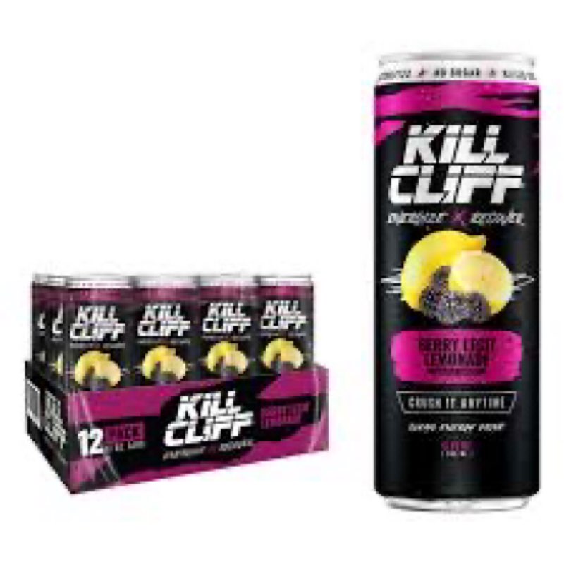 (Best By:10/04/2026)Kill Cliff Blackberry Lemonade Flavored Performance Recovery Drink, Sugar Free, 12 Fluid Ounces (Pack Of 12)