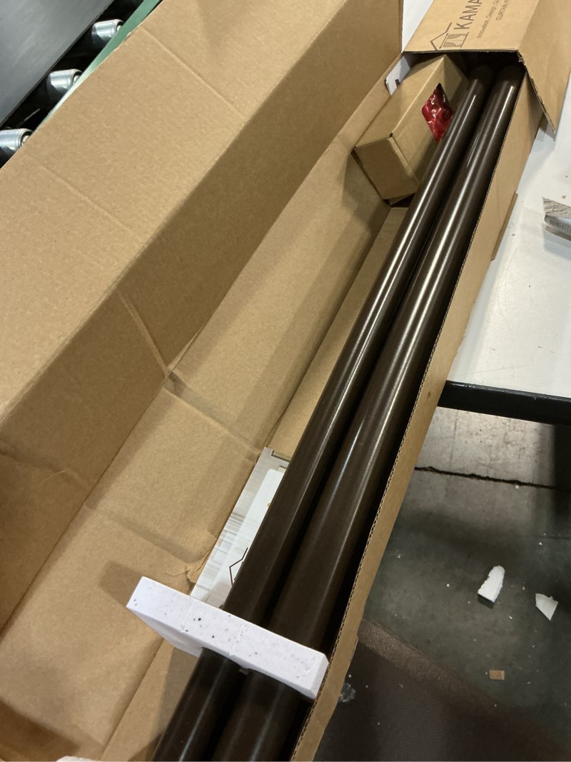 Condition photo showing Good Condition for KAMANINA 1 Inch Double Curtain Rod for Windows 72 to 144 Inches (6-12 Feet), Bronze Heavy Duty Drapery Rod, Adjustable Double Rods with End Caps Bronze 72-144"