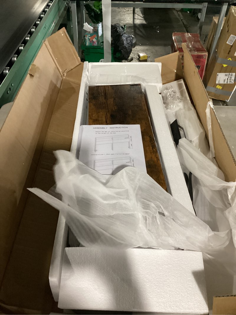 Condition photo showing Good Condition for lifement classic wood platform bed frame with headboard, essential, noise free, under bed storage, no box spring needed, easy assembly (walnut, queen (u.s. standard)) queen (u.s. standard) walnut classic headboard