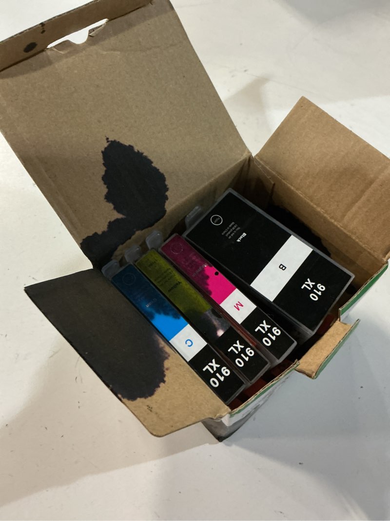 Condition photo showing As Is for 910xl ink cartridges for hp printers compatible with hp 910 ink cartridges combo pack 910 xl ink 910xl black and color combo pack use with officejet 8020 8025 8035 printers (4 pack)