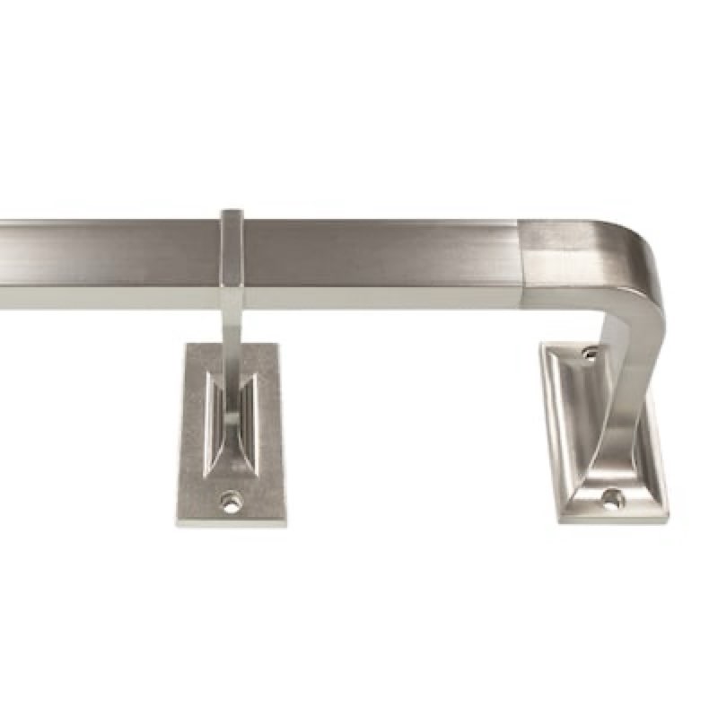 origin 21 72-in to 144-in brushed nickel iron corner with finials