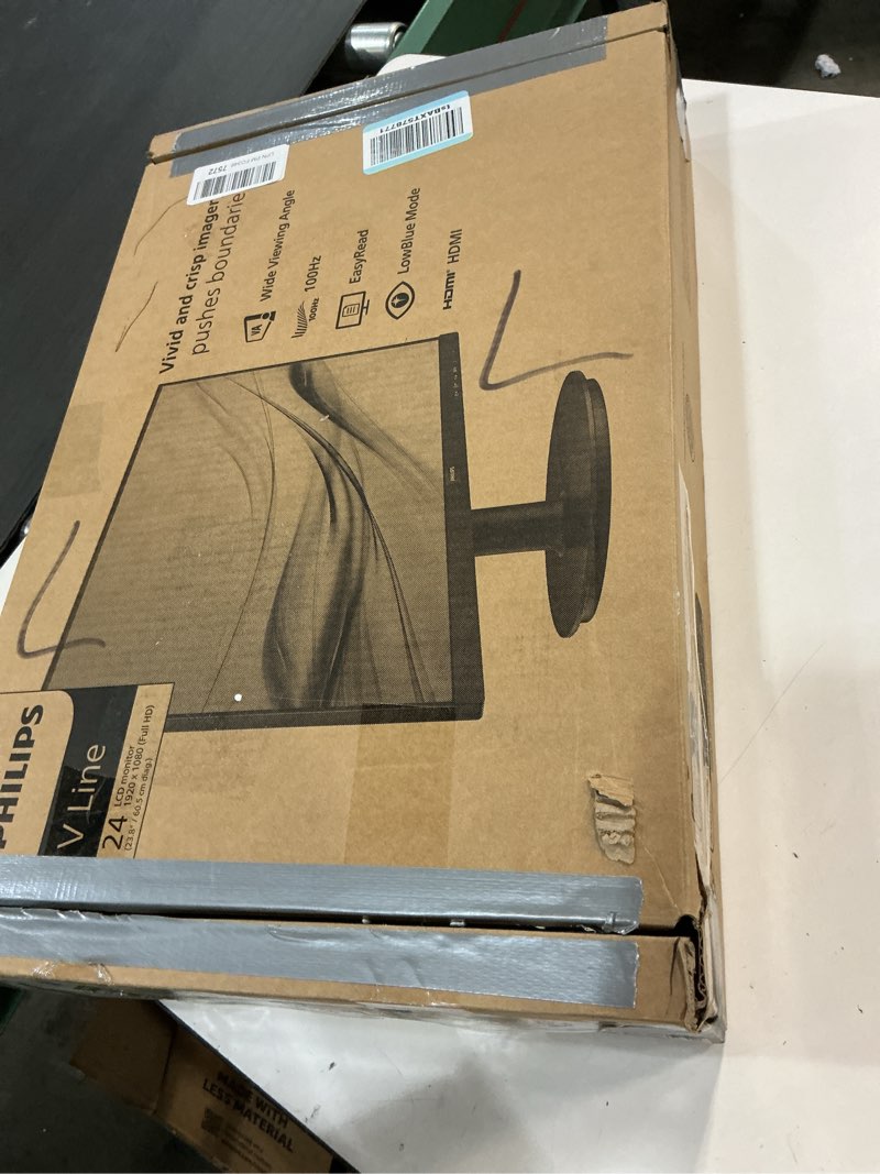 Condition photo showing As Is for Philips New 24 inch Frameless Full HD (1920 x 1080) 100Hz Monitor, VESA, HDMI x1, VGA Port x1, Eye Care, 4 Year Advance Replacement Warranty, 241V8LB, Black