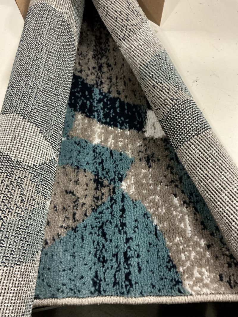 Condition photo showing Good Condition for rugshop contemporary modern circles abstract area rug 2' x 3' blue 2' x 3' (rectangular) blue