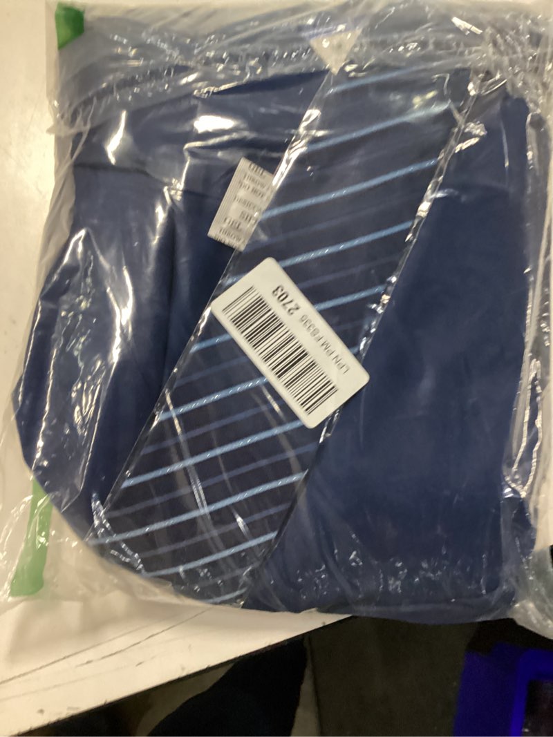 Condition photo showing Good Condition for cooper & nelson men's suit 2 piece set, one button slim fit tuxedo with jacket pants tie for wedding, business, prom x-large navy blue