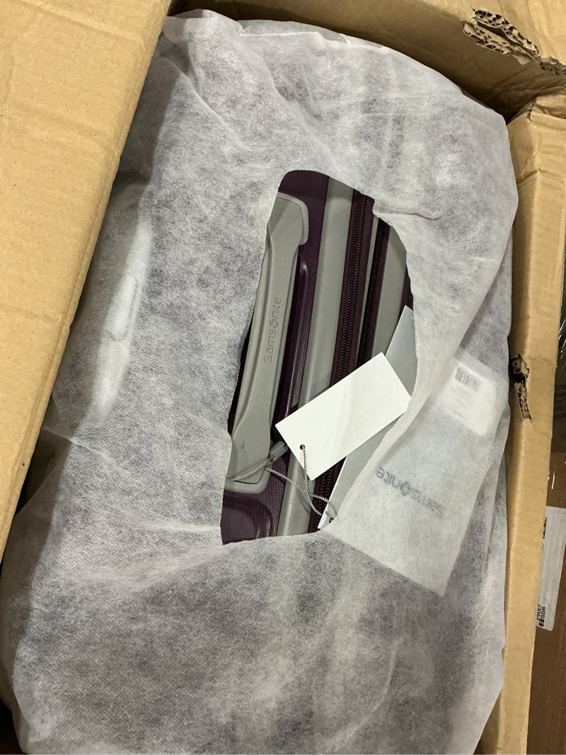 Condition photo showing Good Condition for samsonite freeform 2-piece luggage set - carry-on & large checked luggage with dual spinner wheels - durable polypropylene hardshell - tsa lock, airline-approved - expandable - amethyst purple 2-piece set (carry-on/large) amethyst purple