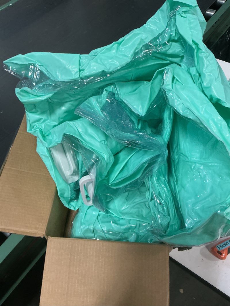 Condition photo showing As Is for heysplash inflatable pool float lounge, large inflatable pool floats boat for adults with cup holder/pillow, tanning pool lounger float for outdoor lake river summer water party a-green l