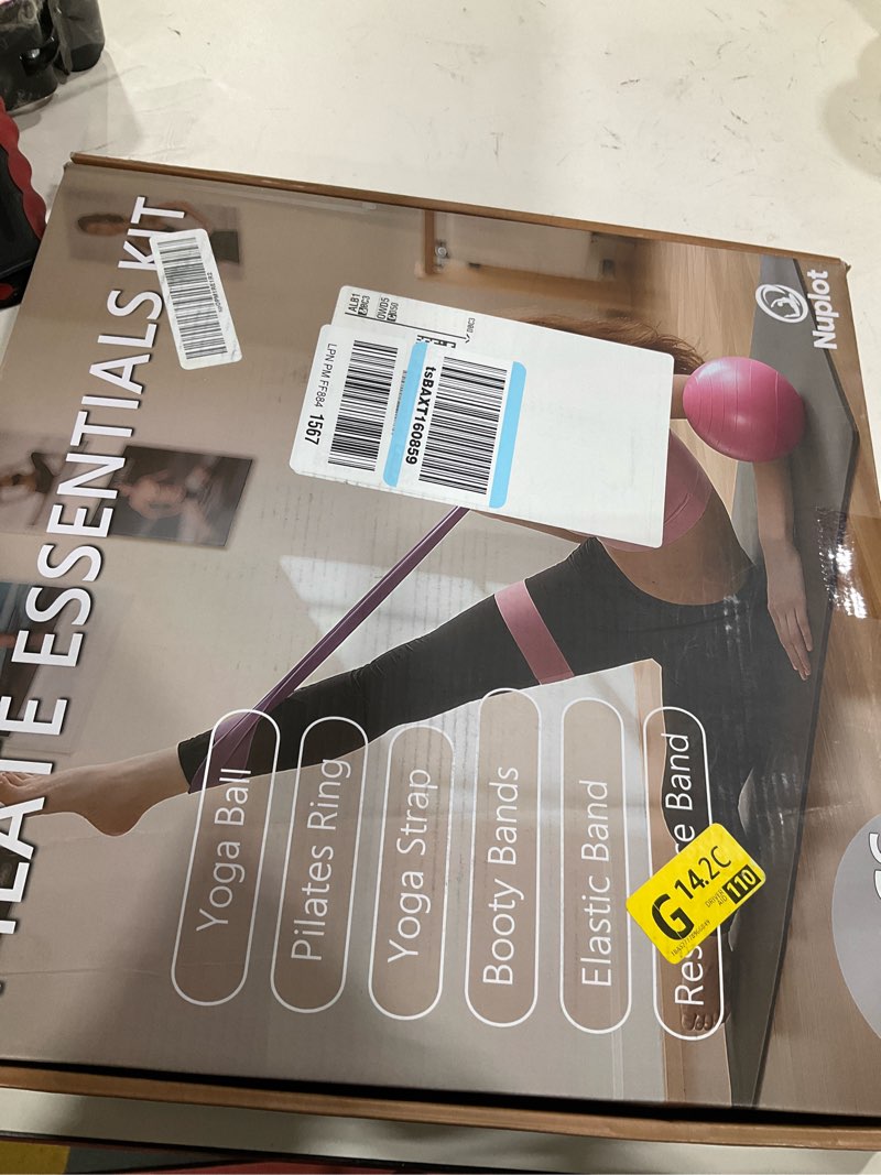 Condition photo showing Good Condition for Pilates Equipment 15" Pilates Ring Plus, Pilates Kit for Home Workouts, Pilates Essentials Kit for Women with Pilates Ring and Ball Set, Booty Bands, Figure 8 Resistance Band, Yoga Band Pink