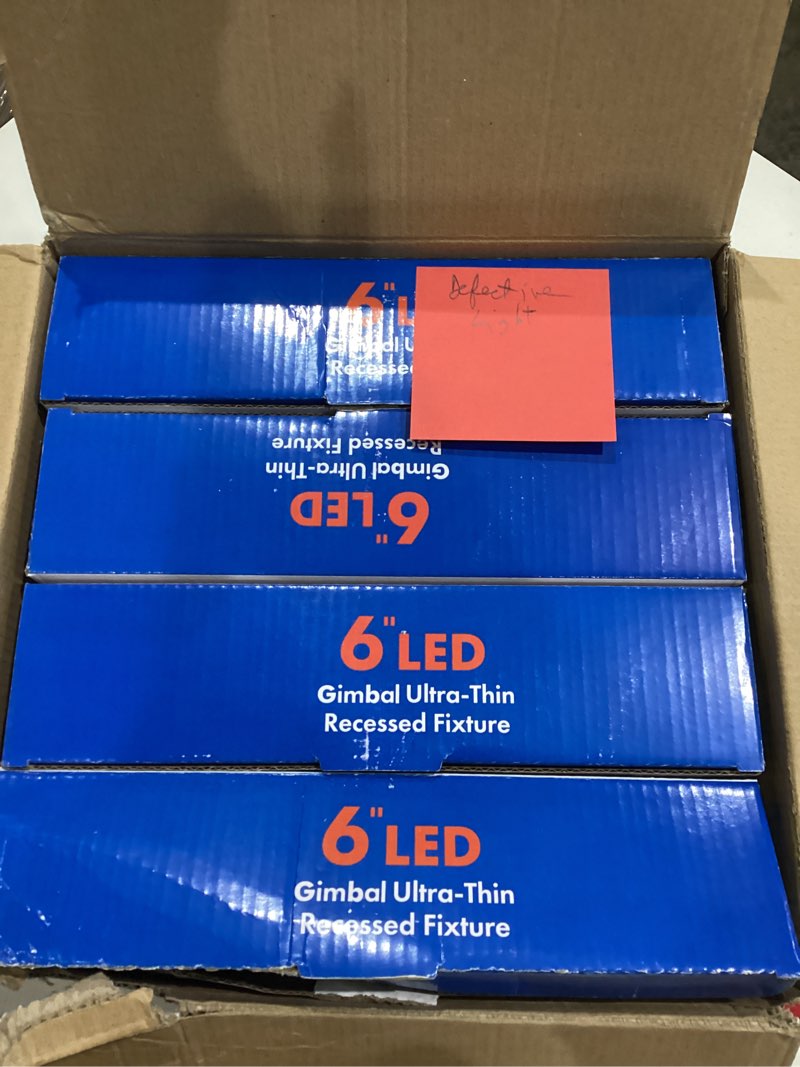 Condition photo showing As Is for adetu 4 inch gimbal led recessed lights, 360°+90° adjustable directional recessed lighting, 2700k/3000k/3500k/4000k/5000k dimmable retrofit eyeball can lights with jbox, etl 1 pack white-4 inch