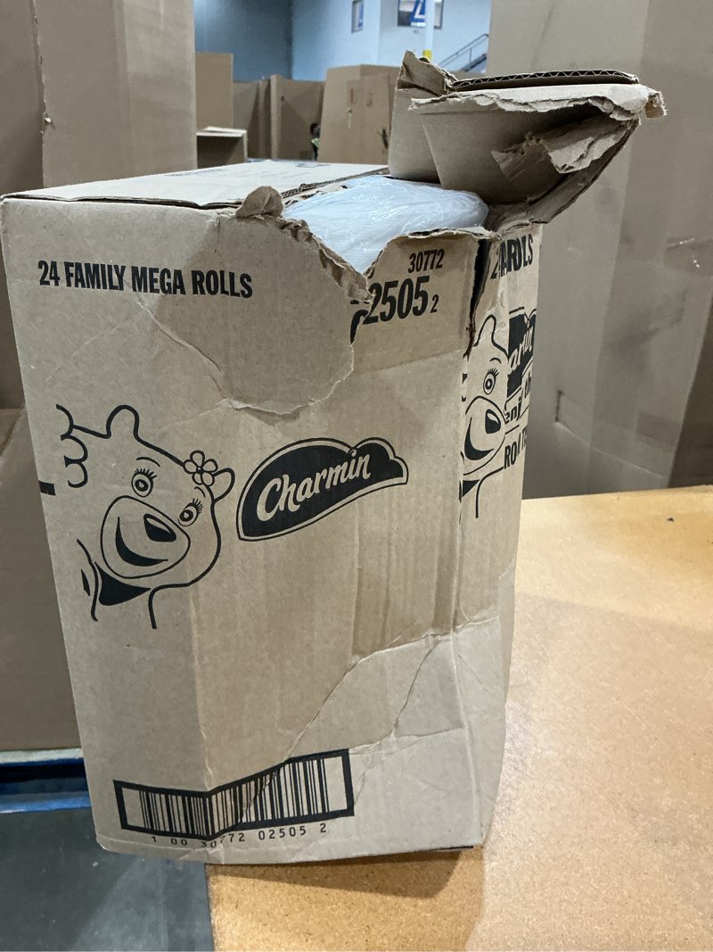 Condition photo showing Good Condition for charmin ultra soft cushiony touch toilet paper, 24 family mega = 123 regular rolls, white family mega 24 rolls (267 sheets)