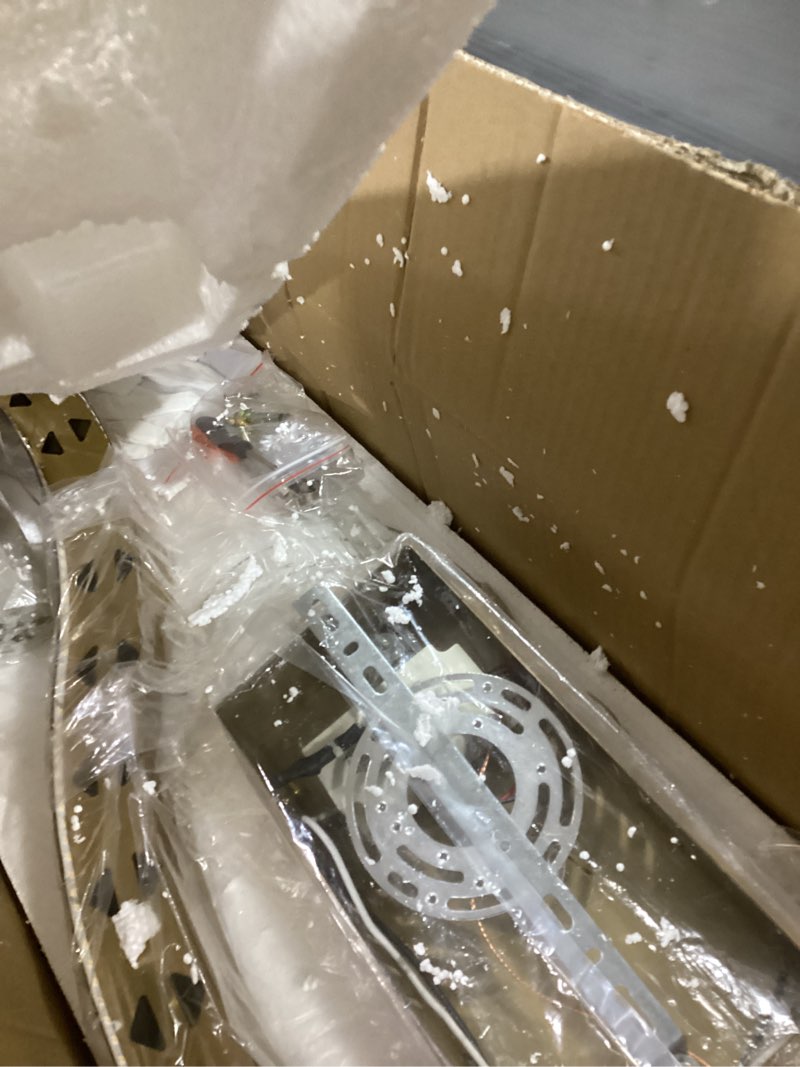 Condition photo showing Good Condition for Gold Crystal Chandelier Modern LED Ceiling Pendant Light Fixture 40” Modern Linear Flush Mount Hanging Light for Dining Room Kitchen Island Bedroom, Brushed Finish Warm White 3000K UL Listed