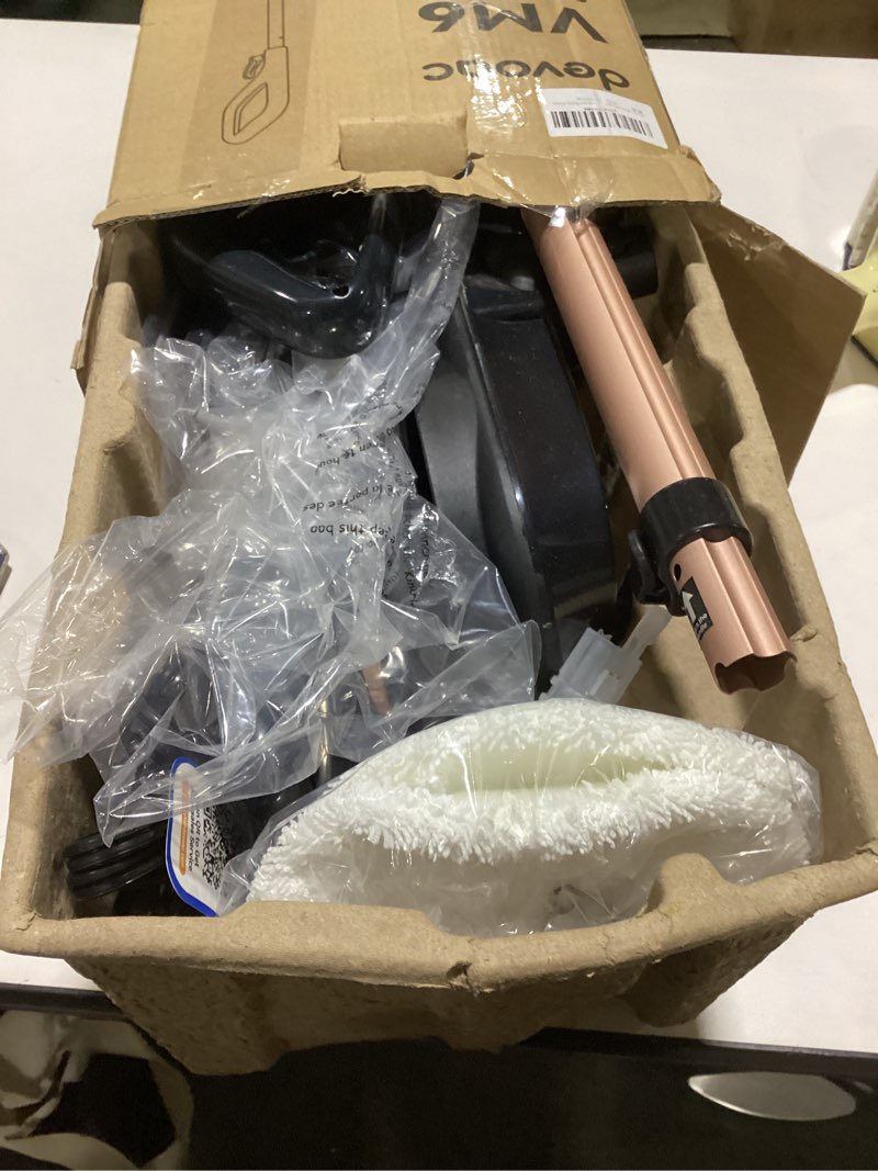 Condition photo showing As Is for DEVOAC VM6 Scrubbing Steam Mop with Rotating Mop Pads, 10 in 1 Steam Mop, Lightweight Spin Mop & 3 Steam Modes for Hard Floor Laminate Marble Floors Darknavy