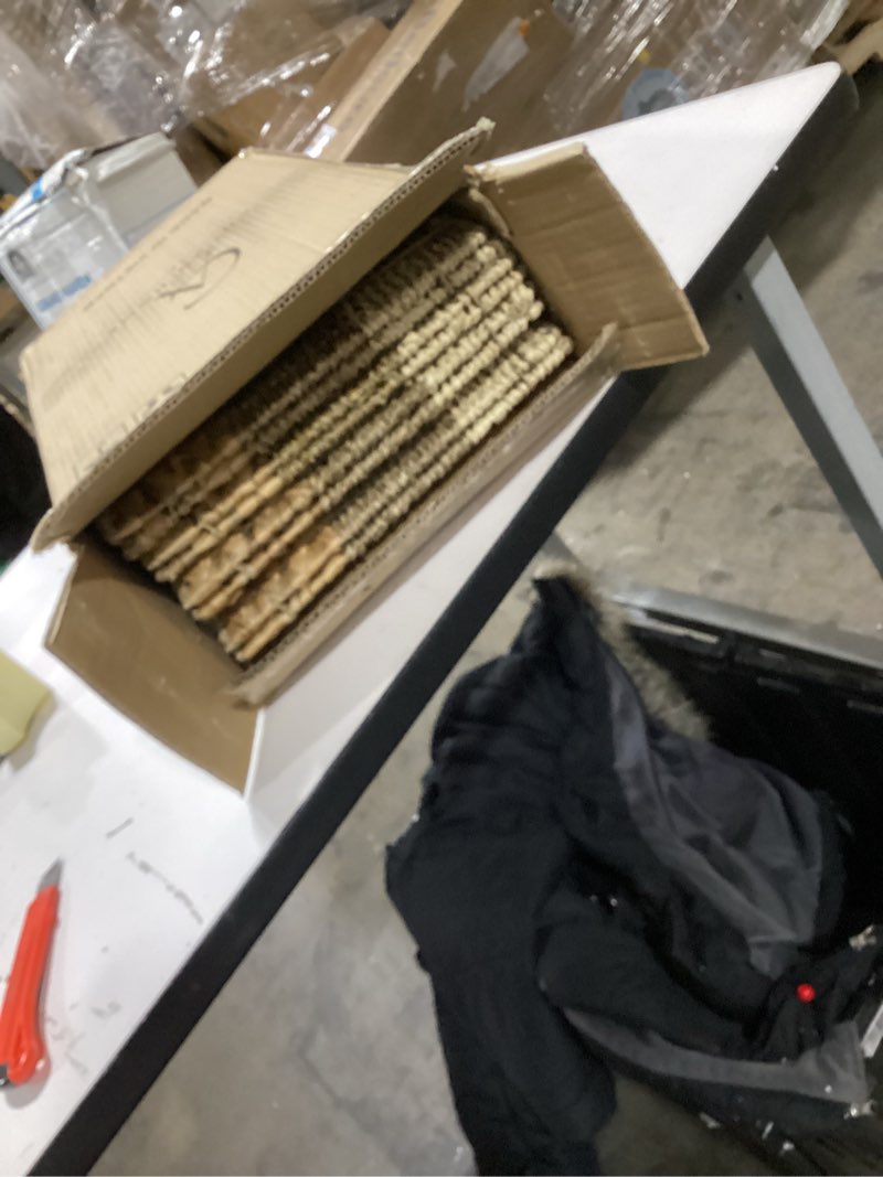 Condition photo showing Good Condition for 12x12 Storage Cube Bins Wicker Storage Basket for Cube Shelf, Natural Foldable Square Baskets for Storage, Large Woven Cube Storage Bin with Handle, Baskets for Pantry, Bedroom Set of 4 11.8 x 11.8 in