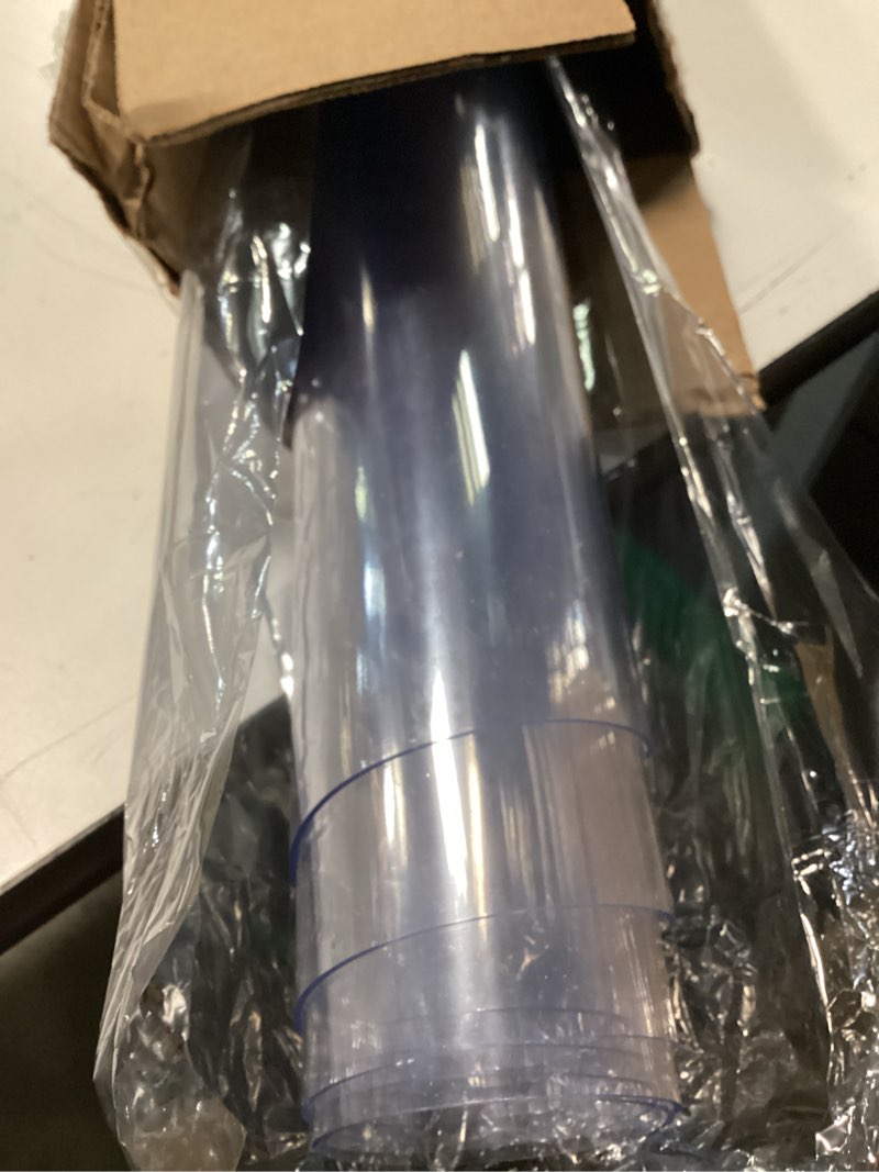 Condition photo showing Good Condition for Multi-Size 1.5mm Thick Clear PVC Table Cover Protector 42x62 Inch Plastic Vinyl Rectangle Writing Desk Top Pad Cover Dining Coffee End Tabletop Protective Pad Non-slip Water Heat Resistant Table Pad Clear Rectangle 1.5mm 42" x 62"