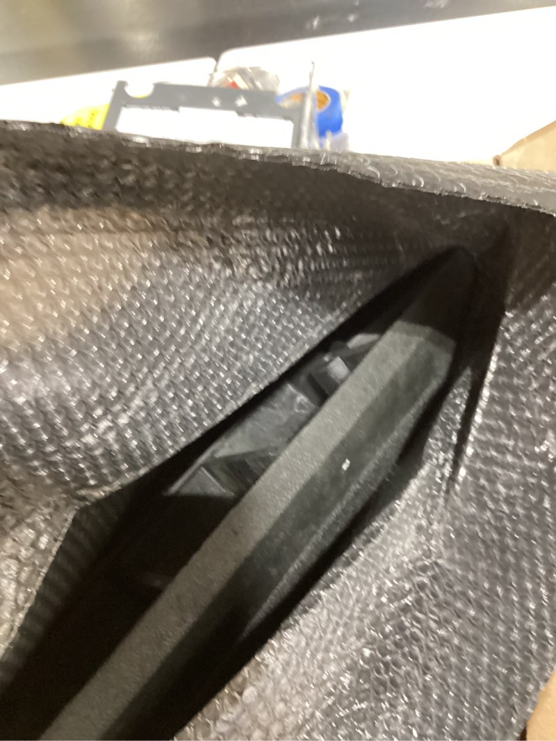 Condition photo showing New/Like New for car parking stopper – 2pcs heavy duty rubber curb car stop for garage and driveway, parking aid, 18” tire wheel stop for cars, vans, trucks – prevents hitting wall or barrier – easy installation 18x5x3in 4lbs