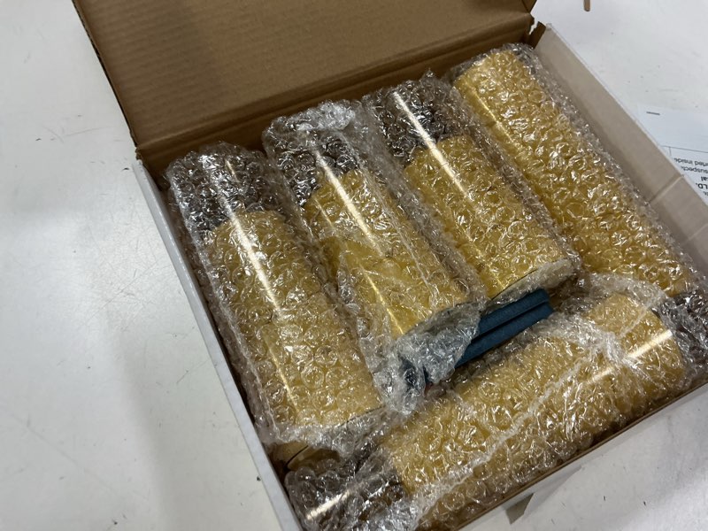 Condition photo showing Good Condition for Homemory Flameless LED Candle with Embedded Star String Lights, Fake Candles with Remote Control & Timer, Battery Operated Candles, Amber, Set of 5 Gold-5pcs 5pcs, D2.2"x H5"5"6"7"8"