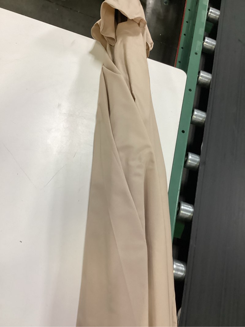 Condition photo showing Good Condition for abba patio 7.5ft lyon outdoor patio umbrella outdoor table umbrella with push button tilt and crank market umbrella 6 sturdy ribs uv protection waterproof for garden deck backyard pool beige 7.5 ft beige