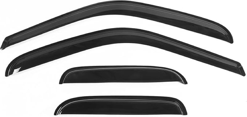 IKON MOTORSPORTS, Window Visors Compatible with 2000-2006 Toyota Tundra Extended Cab, Slim Tinted Acrylic Resistant Shield Cover Wind Sun Rain Guard, 2001 2002 2003 2004 2005