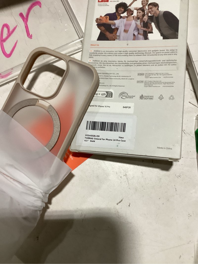 Condition photo showing New/Like New for torras desert titanium for iphone 16 pro case magnetic stand, [compatible with magsafe][flexible stable stand] mil-grade protection translucent slim anti-scratch ring kickstand, rose gold 6.3", ostand desert titanium iphone 16 pro 6.3 inch
