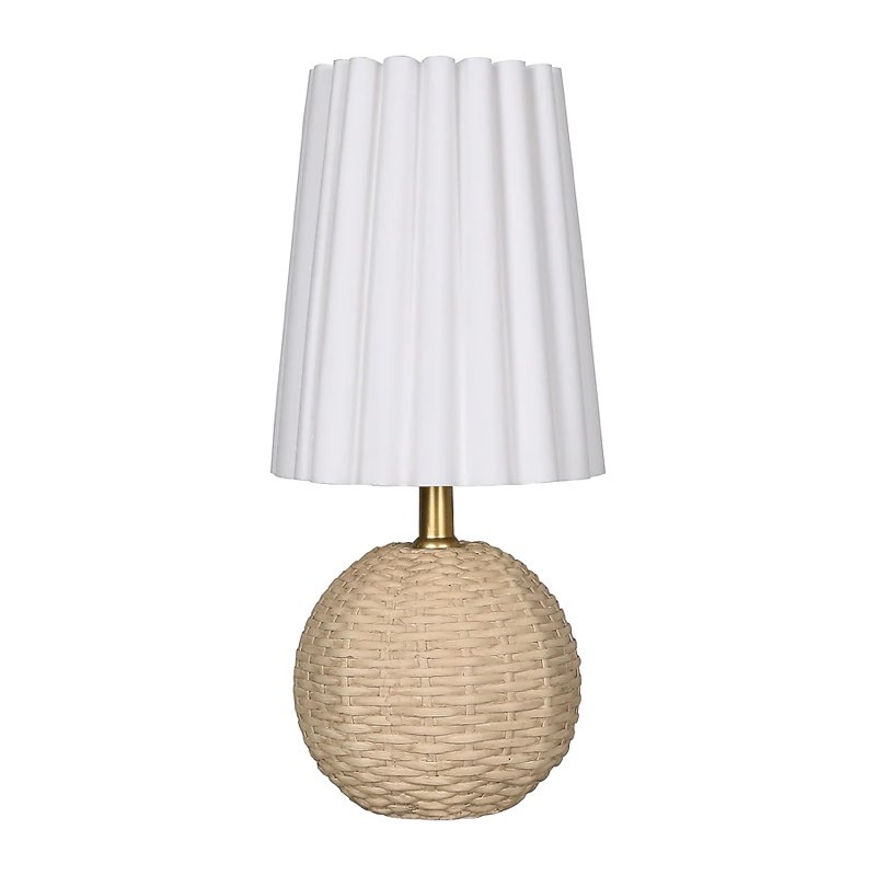 allen + roth 13-in Tan Table Lamp with Fabric Shade