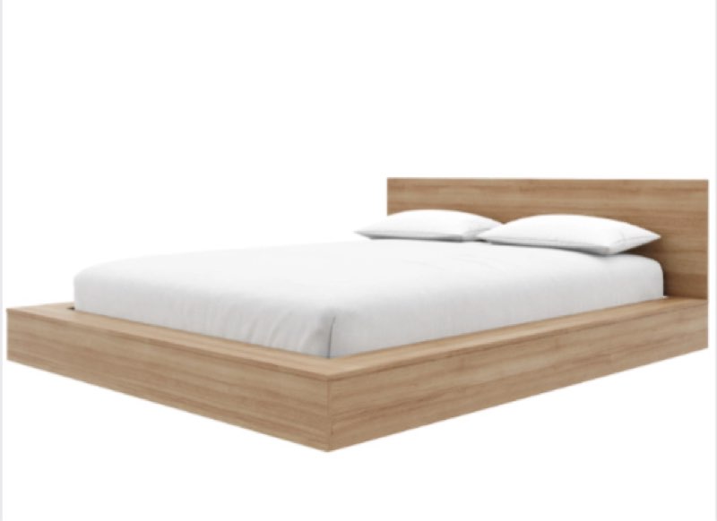 Makoa low platform bed, queen, (incomplete, box 2 of 2 only)