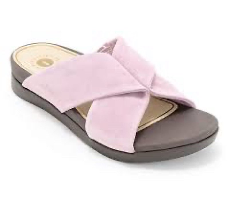 revitalign women's riviera slide sandal, mauve shadow, 7