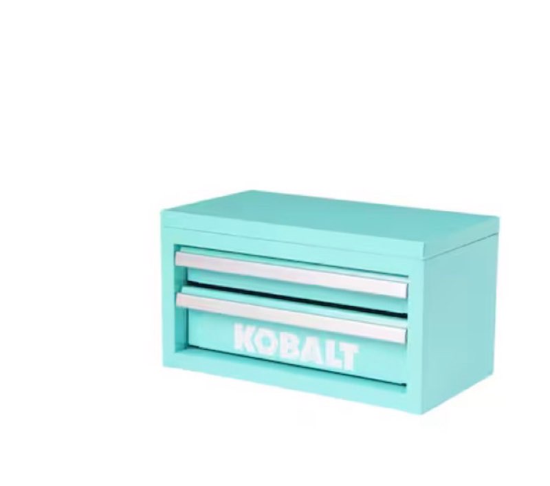 kobalt portable tool boxes 10.83-in w x 5.91-in h x 5.91-in d teal steel tool box