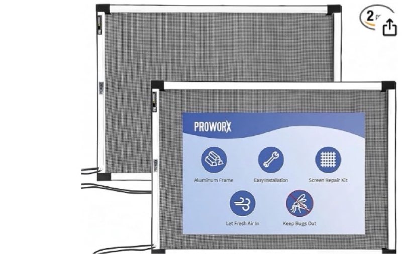proworx adjustable window screens expandable, 2 pack 20" h x 28"-54" w horizontal and vertical adjus
