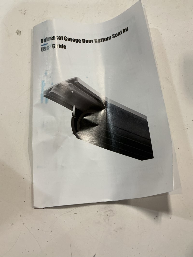 Condition photo showing As Is for Duzzy Universal Garage Door Seals Kit, Weatherproofing Bottom Rubber with Brush and Aluminum Track Retainer Base Kit, U Shape+O Ring Heavy Duty Weatherproof Parts Kit (10 Feet) 10 Feet Black (U Shape+ O Ring)