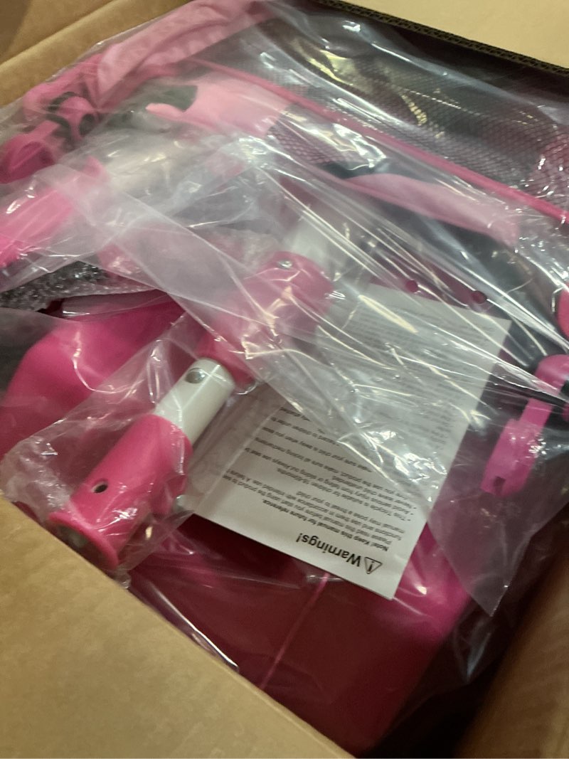 Condition photo showing Good Condition for Toddler Tricycle with Push Handle, 7 in 1 Stroller Trike with 360° Swivel Seat, Reclining Backrest, All-Terrain Wheels, Dual Brakes, Canopy & Storage, Gift for Kids 18 Months to 5 Years, Pink