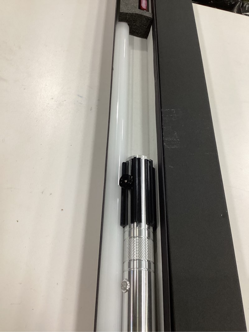 Condition photo showing As Is for DAMIENSABER RGB V3 Smooth Swing Light Saber 16 Sound Fonts, Motion Control Light Sabers, Infinite Color Changing and 16 RGB Light Saber for Adults Support Heavy Dueling 2: Grey RGB-16 Fonts