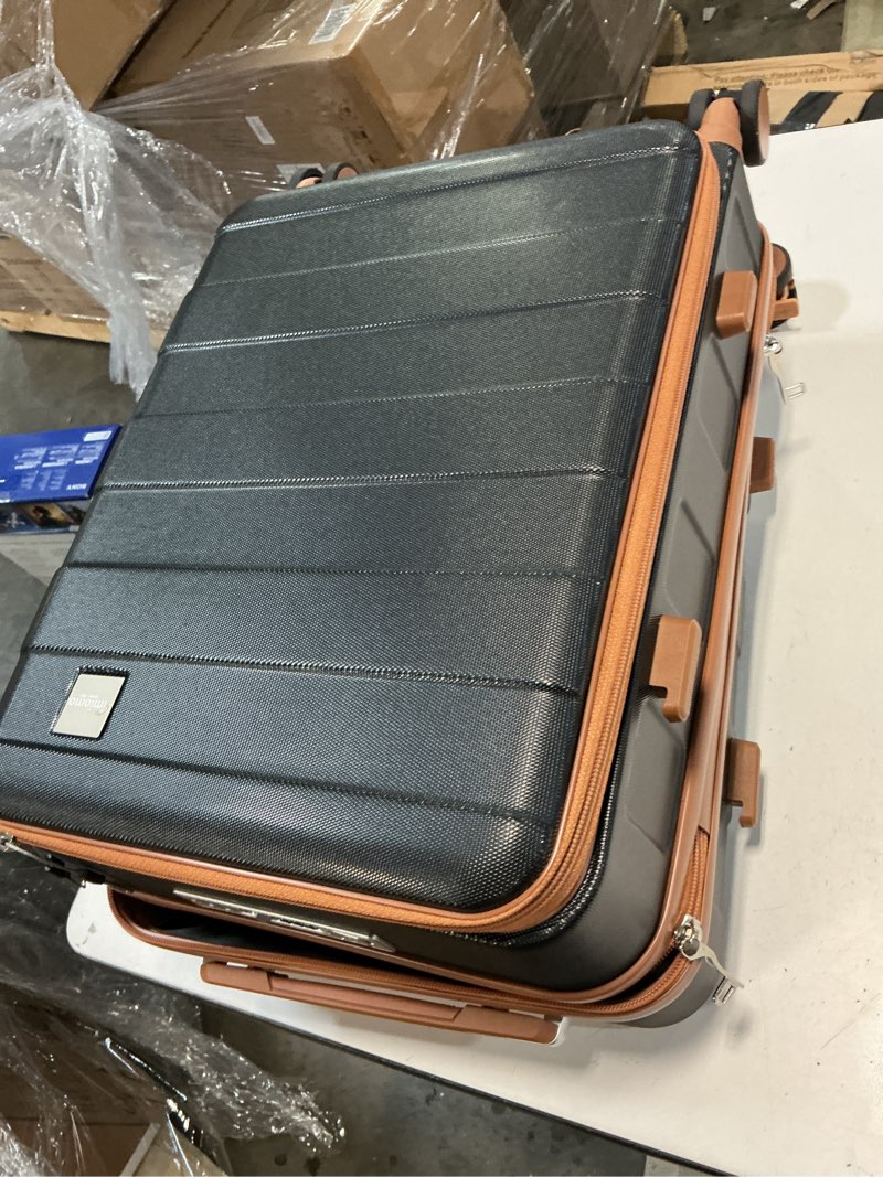 Condition photo showing Good Condition for (Incomplete, 1 pcs)LONG VACATION Piece Carry On Luggage 20 Inch Suitcase with Spinner Wheels, ABS+PC Hardshell Suitcase set with TSA Lock & YKK Zipper