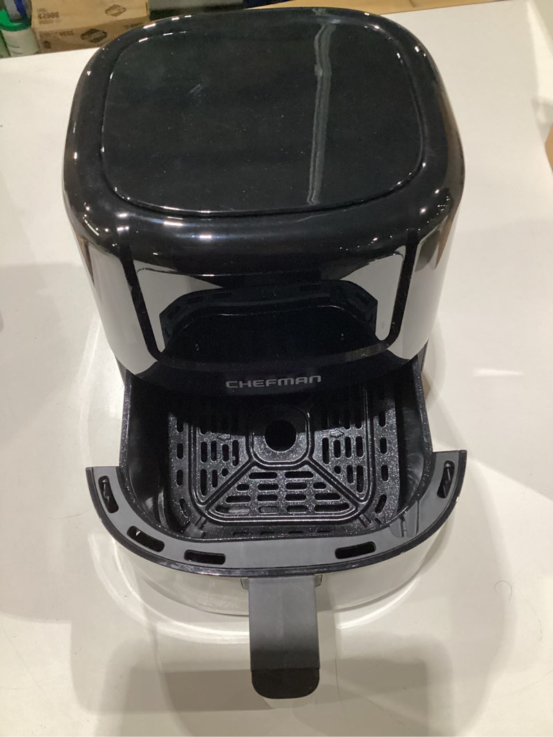 Condition photo showing Good Condition for CHEFMAN 2 Qt Mini Air Fryer – Digital Space-Saving Compact Air Fryer with Nonstick and Dishwasher Safe Basket, Quick & Easy Meals in Minutes, Features Digital Timer and Shake Reminder – Black