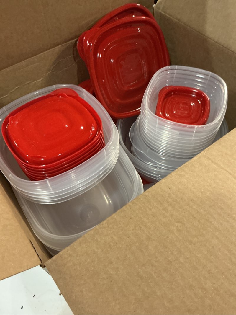 Condition photo showing Good Condition for rubbermaid takealongs food storage containers set of 26 clear 52-piece (red)