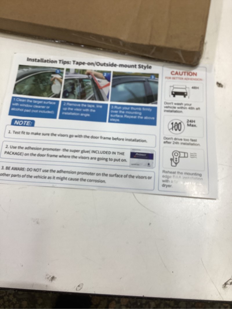 Condition photo showing Good Condition for window visors