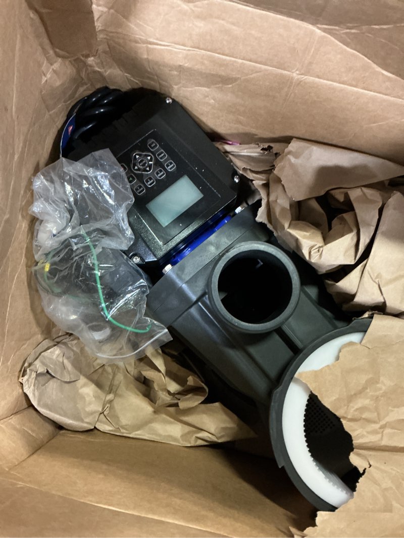 Condition photo showing As Is for aquastrong variable speed pool pump, 2 hp, 220v, 10566gph, in/above pool pump, energy efficient, high flow, powerful self primming swimming pool pumps with filter basket black