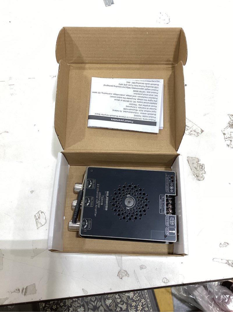 Condition photo showing New/Like New for 440W Audio Amplifier Board with Treble and Bass Control, TPA3251 Chips, DC 12-36V, Bluetooth 5.2 and AUX Inputs, 2.0 Channel Stereo AMP Board for DIY Wireless Speakers Black2 T220HS