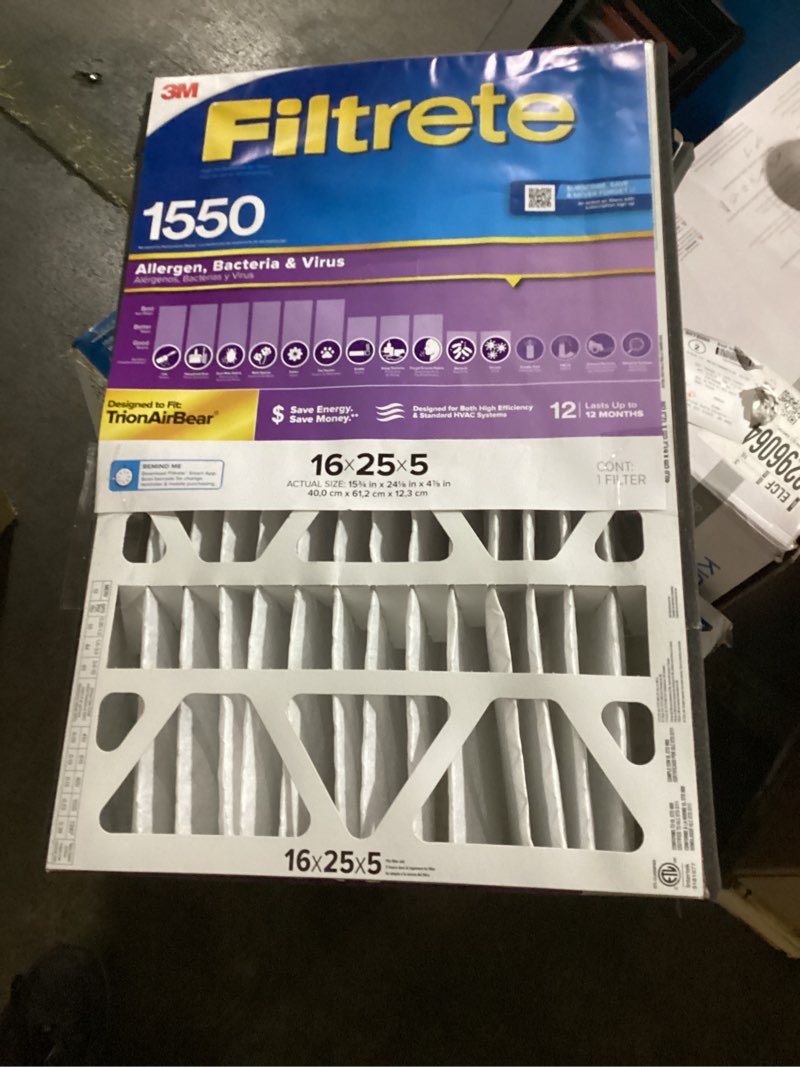 Condition photo showing Good Condition for Minnesota Mining LOWEDP015IN2 Filtrete 1550 MPR Ultra Allergen: 16-in x 25-in x 5-in