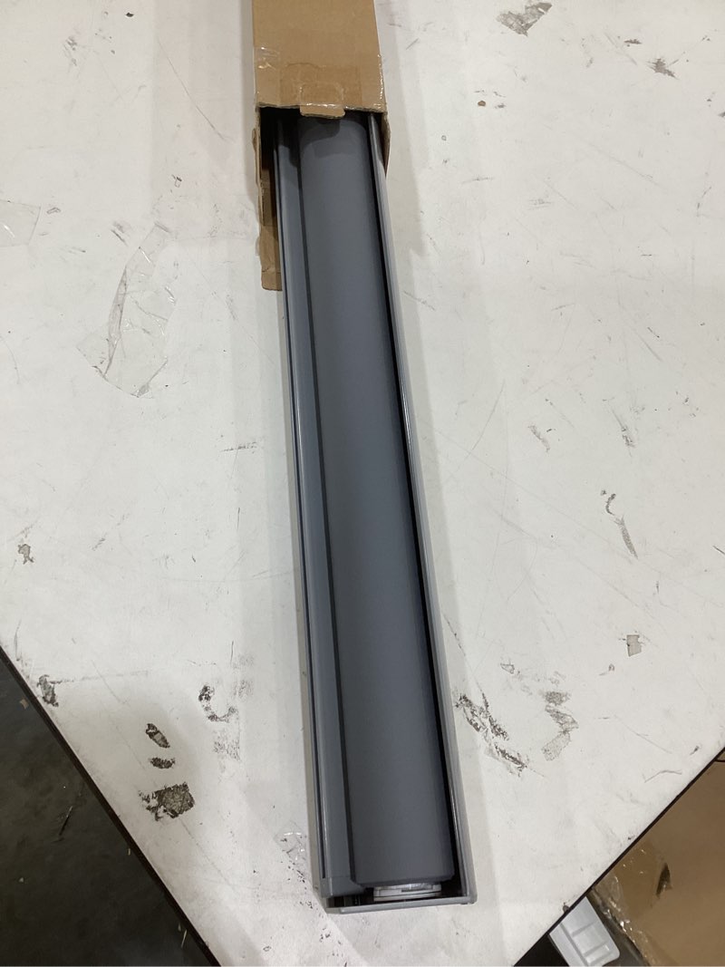 Condition photo showing Good Condition for ChrisDowa Cordless Blackout Roller Shades for Windows, Striped Free-Stop Window Blinds with Privacy, Thermal Insulated Window Shades for Home, Office and Door. Grey, 27" W x 72" H 27"W x 72"H Grey