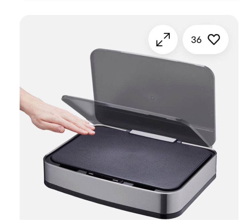 Replacement Lid for 75L Sensor Bin (LID ONLY) - Silver/Black