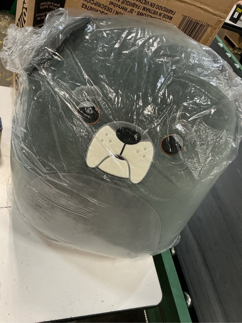 Condition photo showing New/Like New for squishmallows original 20in herschel the black and grey senior dog – official jazwares plush (jumbo) black & grey senior dog