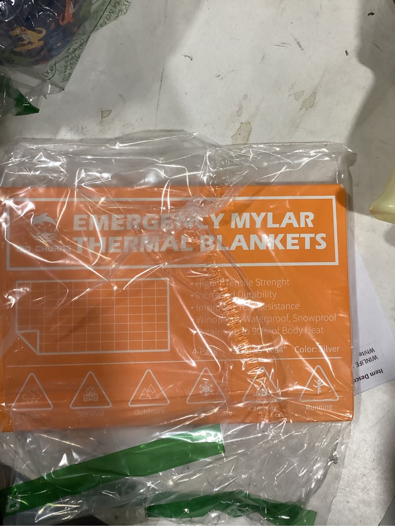 Condition photo showing New/Like New for Emergency Mylar Thermal Blankets -Space Blanket Survival kit Camping Blanket (4-Pack)