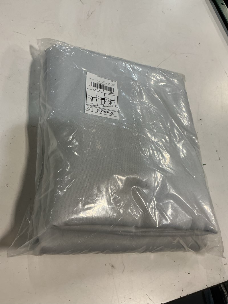 Condition photo showing New/Like New for stangh 2 panels patio outdoor curtains waterproof, detachable top blackout thermal insulated long curtains for pergola lanai, privacy shades for poolside shower, greyish white, w52 x l108 greyish white 52"w x 108"l (pack of 2)